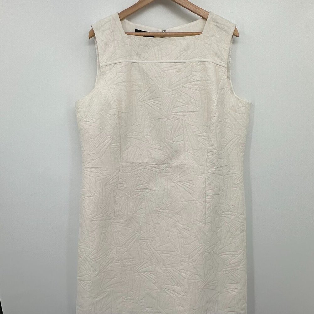 Lafayette 148 New York Cream Textured Dress - Picture 2 of 12